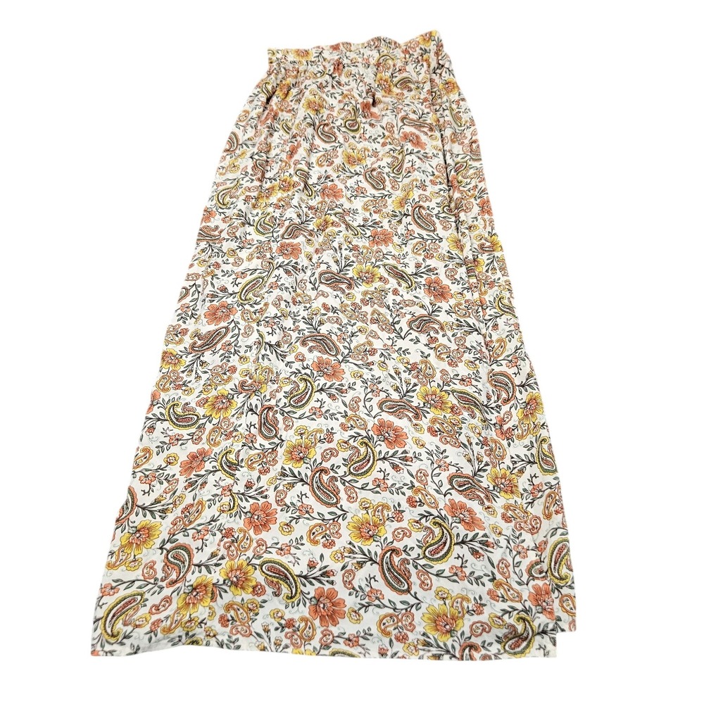 Patrons‎ of Peace Maxi Skirt Womens Small Ivory Floral Paisley Rayon Boho Slit